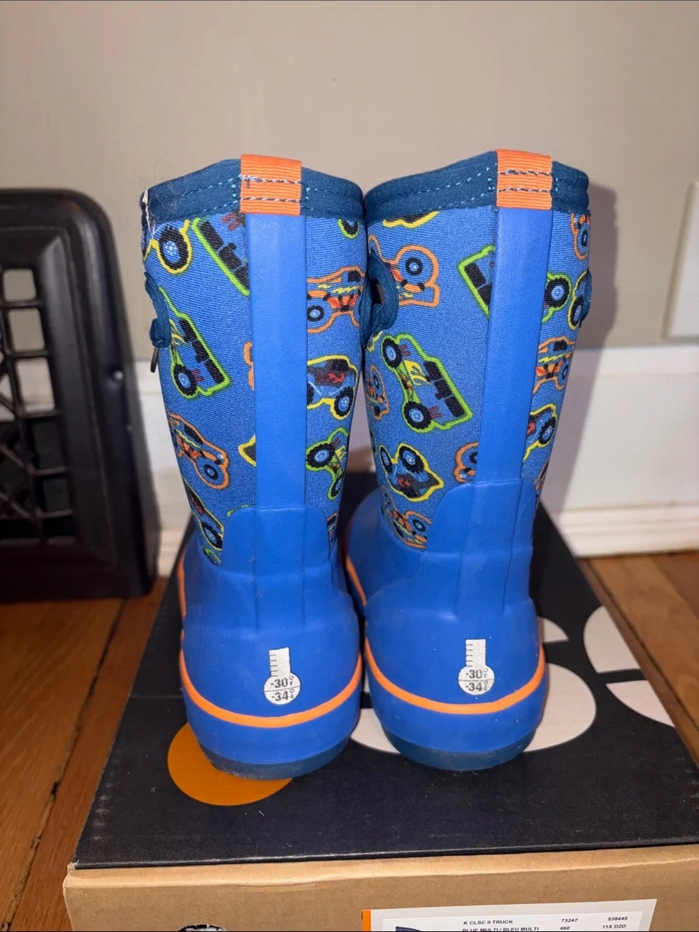 Bogs Kids Blue and Orange Monster Truck Boots